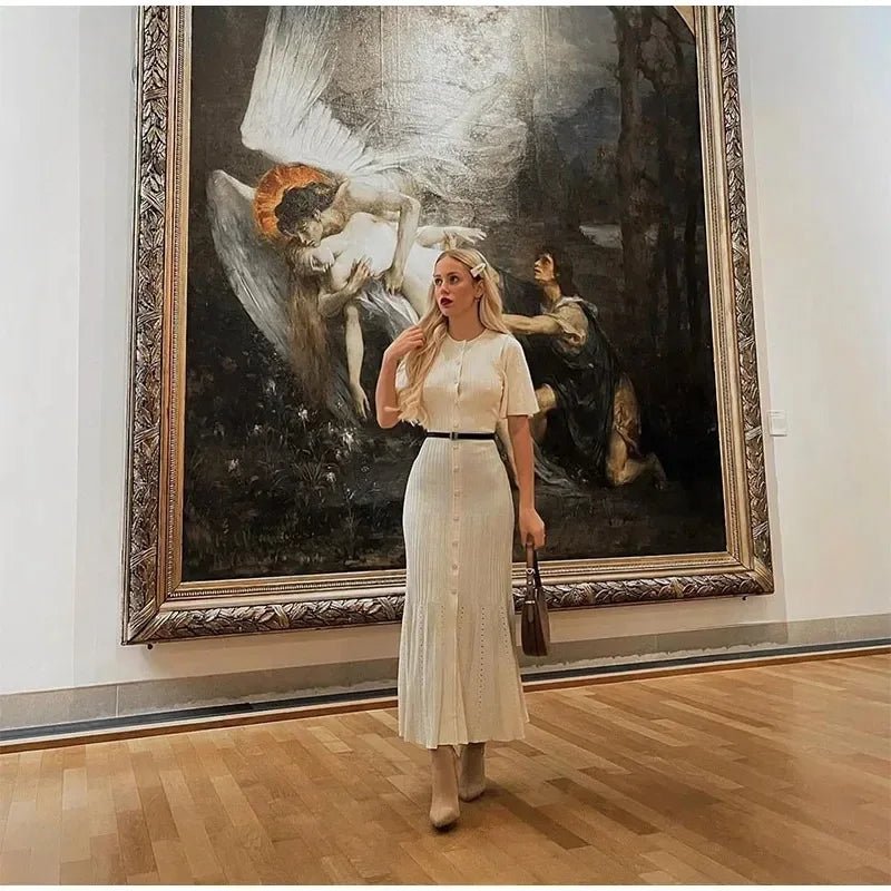 Classy Robe mi-longue élégante en tricot